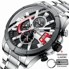 CURREN - Reloj Acero Inoxidable Cronógrafos 8401 Mas Llavero