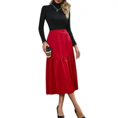 YURELKSHOP - FALDA MIDI CASUAL UNICOLOR_.