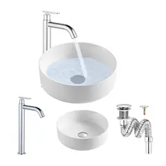 GENERICO - Kit Completo Lavabo Eccezionale- Desague -grifo Cromo Agua Fría