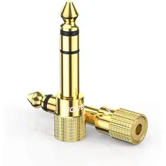 UGREEN - Convertidor Plug Microfono Jack 3.5 Mm A 6.3 Chapado En Oro