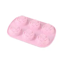 SELVA NEGRA - Molde Silicona Rosas 6 Cavidades