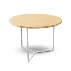 ALIK DISEÑO - Mesa Auxiliar de Centro Redonda 60cm Estilo Industrial Pino y Metal