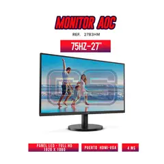 AOC - Monitor 27” 27B35H3 IPS FHD 100Hz 1ms Fluidez, Color y Versatilidad para Trabajo