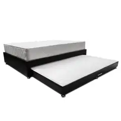 MUEBLES ONLINE - Combo Cama Nido Tarima negra + colchón Dreamer Plus 100 x 190 cm