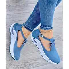 GENERICO - Tenis Azul Bellos Dama Zapatillas Zapatos Mujer Lindos Moda Casual_.