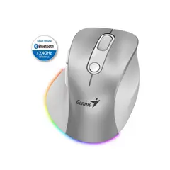 GENIUS - Mouse inalámbrico Bluetooth recargable Ergo 9000S Pro Silver