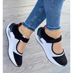 GENERICO - Tenis Negro Dama Zapatillas Zapatos Mujer Lindos Moda Casual_.