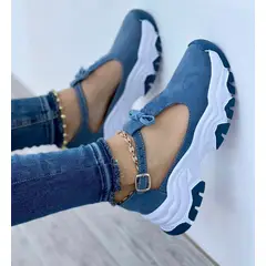 GENERICO - Tenis Azul Bellos Dama Zapatillas Zapatos Mujer Lindos Moda Casual
