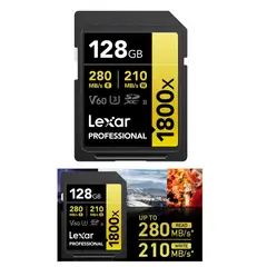 LEXAR - Memoria GOLD UHS-II SDXC 128GB 280Mbps 1800x