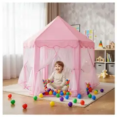 INFANTILES CAJUROMIX - Carpa Velo Rosado Niña Juguete Princesa Casita Rosa