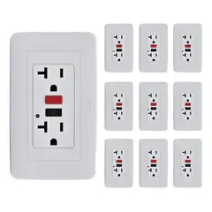 VCP - Toma Corriente Gfci 20 Amp X 10 Unidades Baños Zonas Húmedas