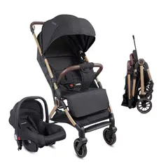 BEBESIT - Coche Bebé Travel System Compacto Micro Negro