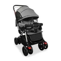 BEBESIT - Coche Reversible para Bebé Roma Negro Plegado 2 movimientos