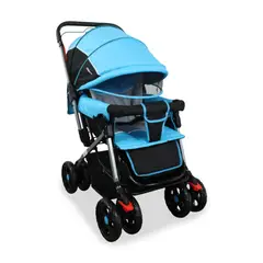 BEBESIT - Coche Reversible para Bebé Roma Azul Plegado 2 movimientos