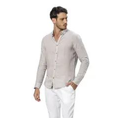 ONDA DE MAR - Camisa Café Odmlinshirtc