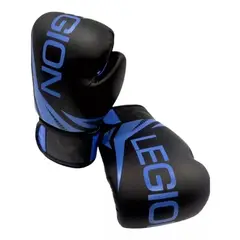 LEGION - Guantes Boxeo 12 Onzas Negro Azul