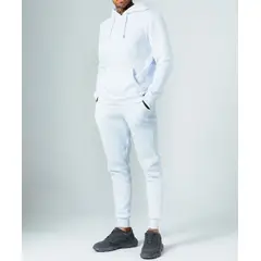 URBAN PLUS - Sudadera hombre blanca unicolor 2 piezas conjunto