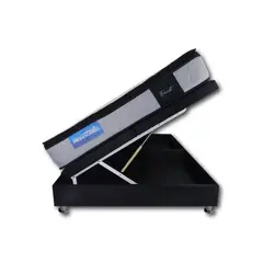 PRODESCANSO - BASE CAMA BAÚL EN MICROFIBRA DE - SEMIDOBLE NEGRO