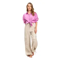 ONDA DE MAR - Pantalon Beige Pt138solid0003