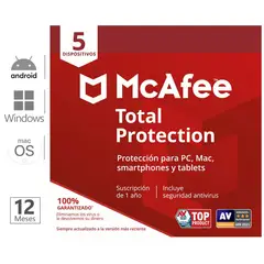 MCAFEE - Antivirus Total Proteccion 5 Dispositivos 12 Meses