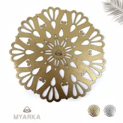 MYARKA LATINA - Individuales Doble faz x 4 unidades Myarka Flowers Plata / Dorado