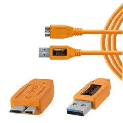 GENERICO - Cable TetherPro USB 3.0 a Micro-B (4.6m) Naranja