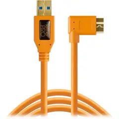 GENERICO - Cable TetherPro USB 3.0 a Micro-B de ángulo recto (4.6m) Naranja