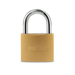 GENERICO - Candado sencillo 63mm dorado con 3 llaves