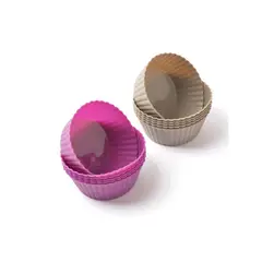 PRESS - Set de 12 Capacillos de Silicona para Muffin Ponqué 77233 Fucsia
