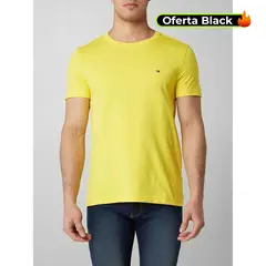 TOMMY HILFIGER - Camiseta Amarilla Slim Fit Essential Con Logo