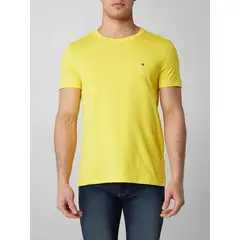 TOMMY HILFIGER - Camiseta Amarilla Slim Fit Essential Con Logo