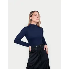 MOLGOA - Body Para Mujer Cuello Medio Azul Noche - Cleo Azul Noche