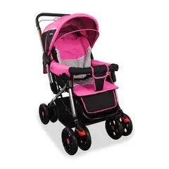 BEBESIT - Coche Reversible para Bebé Roma Rosa  Plegado 2 movimientos