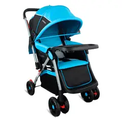 BEBESIT - Coche Reversible para Bebé Napoli Azul  Plegado 2 movimientos