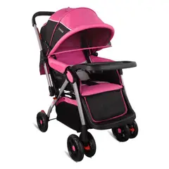 BEBESIT - Coche Reversible para Bebé Napoli Rosa  Plegado 2 movimientos