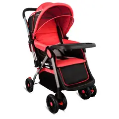 BEBESIT - Coche Reversible para Bebé Napoli Rojo  Plegado 2 movimientos