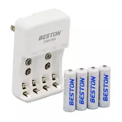 BESTON - Baterías Pilas Recargables Aa 2700 Mah + Cargador 10p