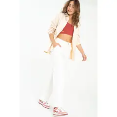 RAGGED - Pantalon lino Blanco crudo