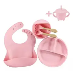 GENERICO - Kit Vajilla Silicona Bebé: Platos Niño, 6 Piezas