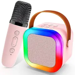 ONE PIXEL - Mini Maquina De Karaoke Para Niños Portatil Luz Led Cuadrado