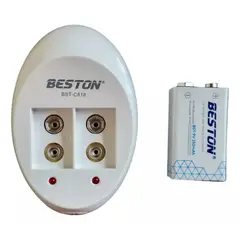 BESTON - Cargador Doble Puerto + Bateria Cuadrada 9v 250mah