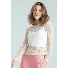 RAGGED - Blusa malla Blanco crudo Ragged.