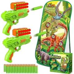 GENERICO - 2 Pistolas Juguetes Niños Tiro Al Blanco Dinosaurio 40dardos