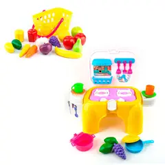 ENERGY PLUS - Kit Cocina 39 Pzas Canasta Frutas + Cocina Integral Silla
