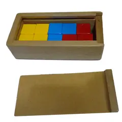 MAFEGO - 10 Cubos En Madera Para Motricidad Fina  Colores Primarios