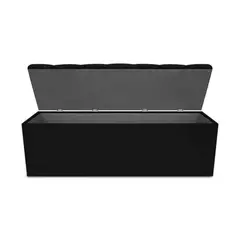 MAGIC CLASS - PUFF BAÚL ZAPATERO DIAMOND 100X50X40 MICROFIBRA NEGRO