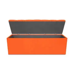 MAGIC CLASS - PUFF BAÚL ZAPATERO DIAMOND 120X50X40 MICROFIBRA NARANJA