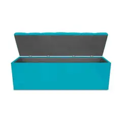 MAGIC CLASS - PUFF BAÚL ZAPATERO DIAMOND 140X50X40 MICROFIBRA AZUL