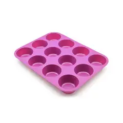 PRESS - Molde Silicona para Ponqué 12 Und 29.5x22.5x3 cm 77309 - Fucsia