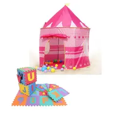 INFANTILES CAJUROMIX - Carpa Niñas + 10 Fichas Foamy + Obsequio De 30 Pelotas